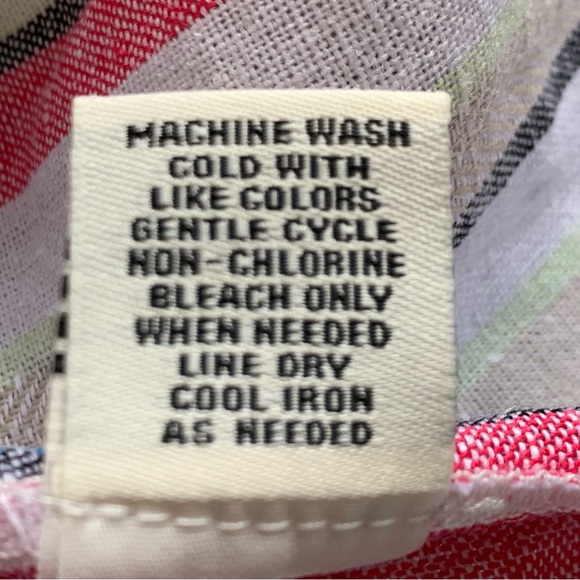 Caffe’ Marrakesh SZ L Striped Linen Blend Short Sleeve Tie Waist Top | NWT - Picture 12 of 15